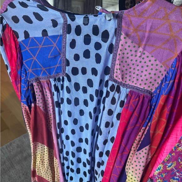 Colorful Patchwork blouse silk - Picture 1 of 3